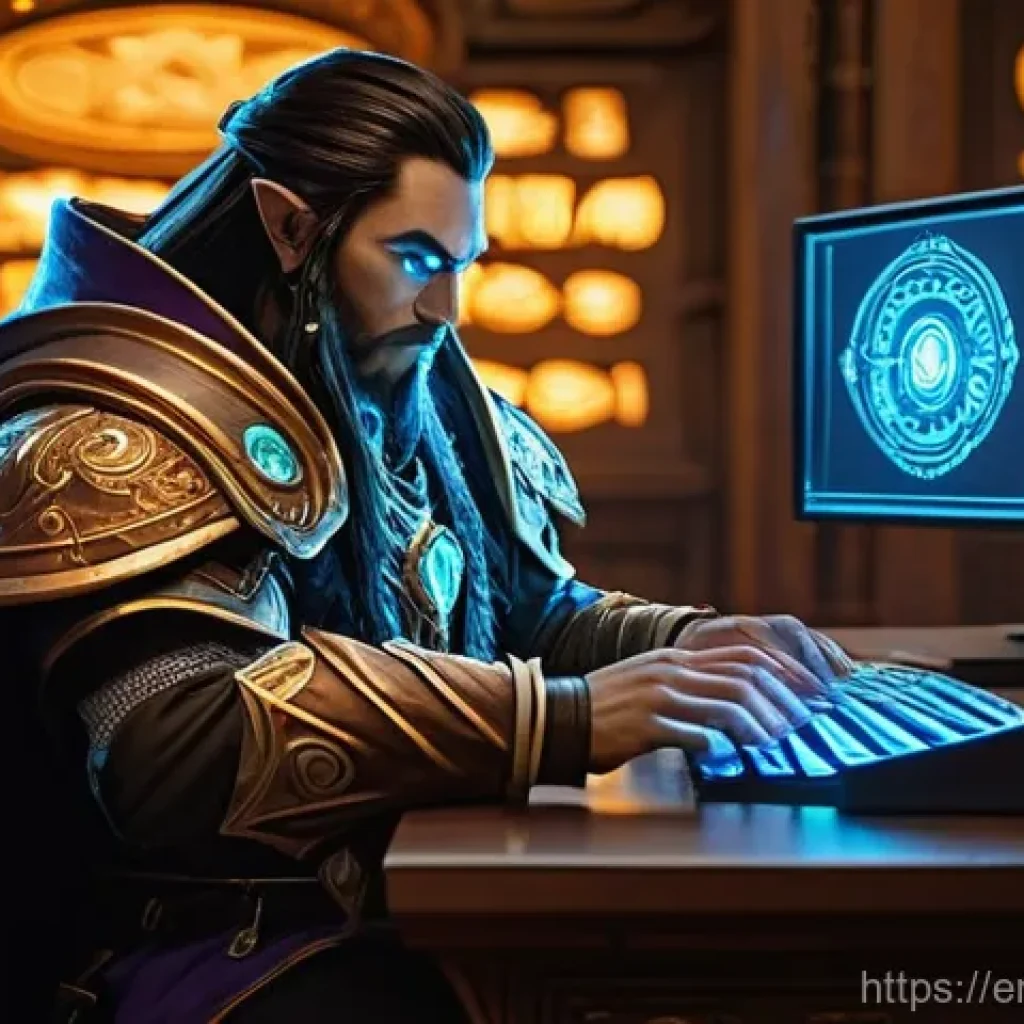 월드 오브 워크래프트 연합 경매장 활용법 - **Auction House Tycoon in Action:**
    "A highly focused World of Warcraft character, fully clothed...