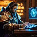 Home 12 월드 오브 워크래프트 연합 경매장 활용법 - **Auction House Tycoon in Action:**
"A highly focused World of Warcraft character, fully clothed...